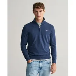 Gant für Herren. 8030564 Klassischer Pullover mit halbem Reißverschluss, navy (3XL), Lässig, Baumwolle, Marine