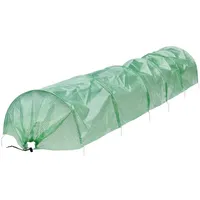 ECD Germany 2Er Folientunnel Pflanztunnel 300x55x35cm Transparent/Grün 135 g/m2