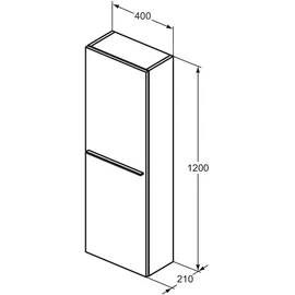 Ideal Standard i.life S Hochschrank 40 x 21 x 120 cm Weiß