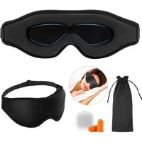 Schlafmaske für Herren Frauen 3D, einzigartige Fase,100% Licht blockierende Augenmaske Schwarz, Verstellbarem Riemen,Bequem Schlafbrille Nachtmaske Reisen Nickerchen Schlafmaske Wimpernverlängerung