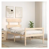 vidaXL Seniorenbett mit Kopfteil 90x200 cm Massivholz