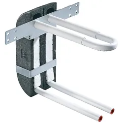 Wandanschlussbogen mit EPP-Isolierbox, Befestigungsschiene und 2 Schutzrohre, U-Form, MSV 16 x 2