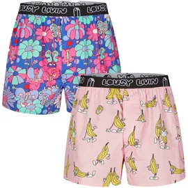 Lousy Livin Boxershorts 2 Pack Blau / Pink / Rosa L