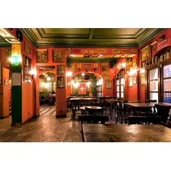 Fototapete PAPERMOON "Restaurant", bunt, B:4,50m L:2,80m, Vlies, Tapeten