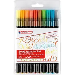 edding Brush Lettering-Set Soft colours, 10 Stifte