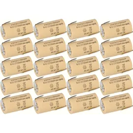 XCell 20x XCell Sub-C Hochleistungsakku mit Z- Lötfahne - 1,2V 1500 mAh Ni-CD