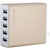 Stilgut PowerPort 34W 5 Port USB Ladegerät, USB Netzteil Ladeadapter geeignet für iPhone 11, iPad, Samsung Galaxy, Gold