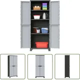 Longziming - The Living Store Kunststoffschrank 68x39x171,5 cm - Aufbewahrungsbox - Garderobe - Werkzeugschrank - Regal - Grau