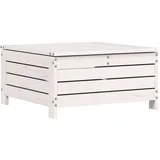 vidaXL Gartenhocker Weiß 62x63,5x32 cm Massivholz Kiefer