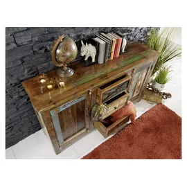 MASSIVMOEBEL24.DE Sideboard Altholz 150x38x85 mehrfarbig lackiert NATURE OF SPIRIT #05