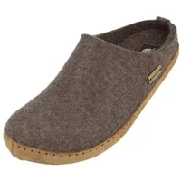 Haflinger Emils Toffel Filzpantoffel Hausschuh mit Ledersohle Unisex (Braunmeliert 63) Gr 40 - 40 EU