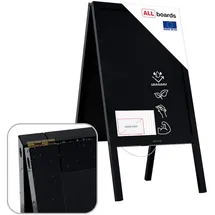 ALLboards Kundenstopper mit lackiertem schwarz Rahmen 118x61cm, Wasserfest, Werbeständer