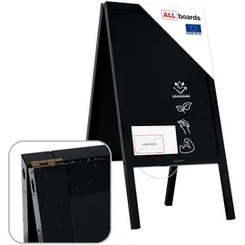 ALLboards Kundenstopper mit lackiertem schwarz Rahmen 118x61cm, Wasserfest, Werbeständer