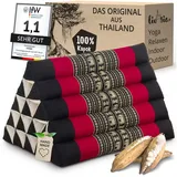 livasia Keilkissen Dreieckskissen hoch (Classic) - 38x55x35cm, Kapok, vegan, handgefertigt schwarz