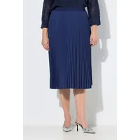 Ulla Popken Plisseerock Midirock Blau 46/48