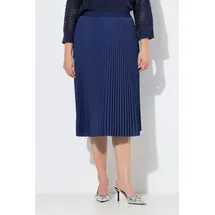 Ulla Popken Plisseerock Midirock Blau 46/48