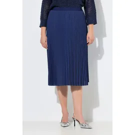 Ulla Popken Plisseerock Midirock Blau 46/48