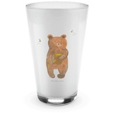 Mr. & Mrs. Panda Glas Bär Honig - Transparent - Geschenk, Teddy, Latte Macchiato, Teddybär, Premium Glas, Design mit Herz