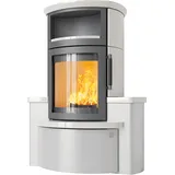 Kaminofen HARK 44-5.34 GT ECOplus 5 kW - Ofenkacheln: Creme-Weiß - Korpus: titan