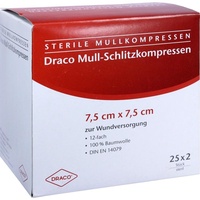 Dr. Ausbüttel & Co. GmbH SCHLITZKOMPRESSEN Mull 7.5x7.5cm 12fach steril