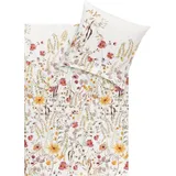 Estella Bettwäsche Bio Bettwäsche "Adelia", Mako-Satin, Blumen beige|braun