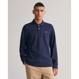 GANT Poloshirt »REG SHIELD LS PIQUE RUGGER«, mit Logotickerei auf der Brust Gr. XXXL, evening blue, , 57441723-XXXL