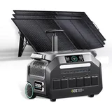 IEE 3200W Solargenerator P3200 mit 3x200W Solarpanel, 2048Wh Tragbare Powerstation, LiFePO4 Akku, 0–80% in 45 Min.Laden, APP, 16 Anschlüsse, Portable Power Station für Camping/Wohnmobile/Notstrom 1