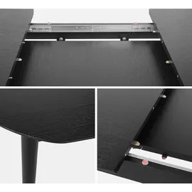 sweeek Ausziehtisch 160-210 x 75 x 90 cm schwarz