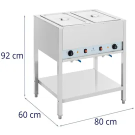 Royal Catering Bain Marie 1265 W 2 x GN 1/1 mit Unterbau -