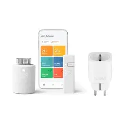 tado° Smartes Heizkörper-Thermostat Starter Kit V3+ + Hombli Smart Steckdose - Weiß