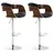 CLP Barhocker Kingston 2er Set drehbar höhenverstellbar  walnuss/schwarz