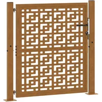 vidaXL Gartentor 105 x 105 cm Braun/Stahl