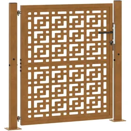 vidaXL Gartentor 105 x 105 cm Braun/Stahl