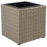Blumentopf Rattan Optik mit Plastiktöpfen quadratisch