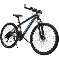Sindipanda 26 Zoll 21 Gang Mountainbike für Damen und Herren l Schwarz+Blau l Schaltung Bike Scheibenbremsen,Vollfederung