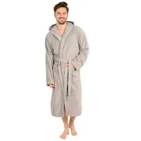 Blumtal Bademantel Herren, Baumwolle, mit gefütterter Kapuze, mit samtigen Frottee-Velours, Oeko-TEX® Zertifiziert grau L