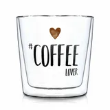 ppd Latte Glas Coffee Lover 300ml Eiskaffee-Glas Latte-Glas Borosilkatglas Glas Eiskaffee Eistee Eiskaffee-Glas Eistee-Glas Latte-Macchiato Aufschrift Kaffeeliebhaber Kaffeeglas Kaffee