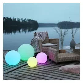 StarTrading STAR Trading LED Gartenkugel RGB Farbwechsel weiß Fernb.Aufladbar