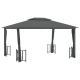 DOTMALL Pavillon Gartenzelt mit Seitenwänden & Doppeldach,Metall Gestell,4 x3 m