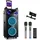 Moukey Karaoke Maschine Große Karaoke Anlage mit 2X 26cm Woofer & 8cm Tweeter & 2 Mikrofonen, Wiederaufladbarer Bluetooth Lautsprecher mit Lichteffekt Tablettenhalter TWS/Rec/AUX/USB/TF/FM für Party