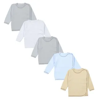 TupTam Unisex Baby Wickelshirt Langarm 5er Pack, Farbe: Junge 2, Größe: 50 - 50
