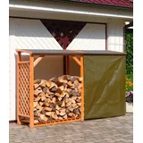 Promadino Wetterschutz für Kaminholzregale Speyer 120 x 140 cm grün