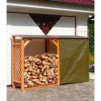 Promadino Wetterschutz für Kaminholzregale Speyer 120 x 140 cm grün