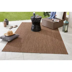 Teppich NORTHRUGS "Match", braun, B:240cm H:8mm L:340cm, Kunstfaser, Teppiche, In-& Outdoor, Kurzflor, Läufer, Modern, Unifarben, Wohnzimmer, Balkon