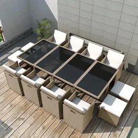 vidaXL Garten-Essgruppe 13-tlg. beige