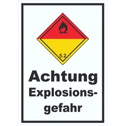 Schild Organische Peroxide explosiv hochkant A0 (841x1189mm)