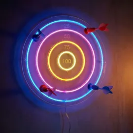just light. Dartboard Neon inkl. USB-Anschluss