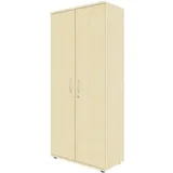 fm Büromöbel Flügeltürenschrank abschließbar für 5 Ordnerhöhen Breite 80 cm beige, 80x185.1x44.2 cm