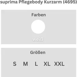 Suprima Body kurzarm mit Rücken-Reißverschluss XXL weiß