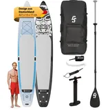 Capital Sports Aufblasbares SUP Board Set, Touring SUP Board mit Fiberglas Paddel, Stand Up Paddling Board für Kinder & Erwachsene, Paddle Board Aufblasbar mit Tasche & Pumpe, 427cm / 14ft